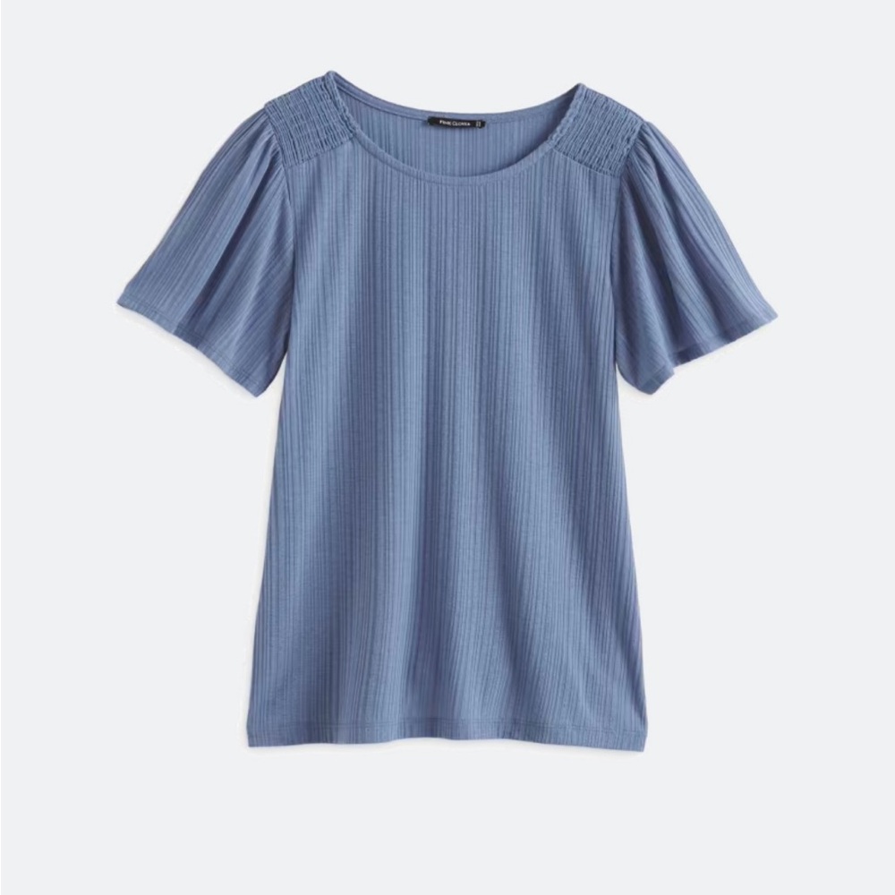 Pink Clover Nevea Flutter Sleeve Knit Top Blue Women's Size Medium